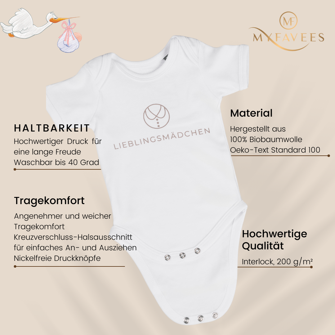 Kurzarm Babybody Lieblingsmädchen